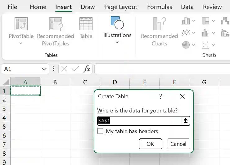 MS Excel Tutorial Guide for Beginners Learning Spreadsheet Skills 5 Creating Tables in Excel