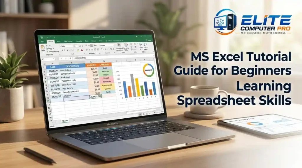 MS Excel Tutorial Guide for Beginners Learning Spreadsheet Skills 2 MS Excel Tutorial Guide